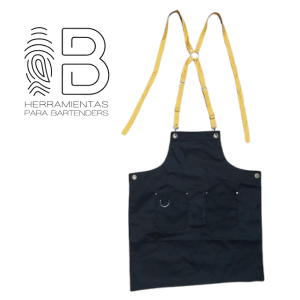 Mandil de tela liviana con tiros amarillos